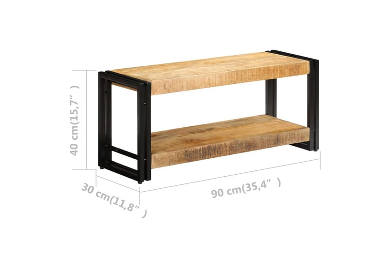 TV-taso 90x30x40 cm kiinteä mangopuu - Ruskea - Huonekalut - TV- & Mediakalusteet - Tv taso & Mediataso