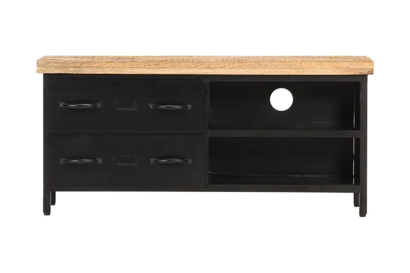 TV-taso 90x30x41 cm karkea mangopuu - Musta - Huonekalut - TV- & Mediakalusteet - Tv taso & Mediataso