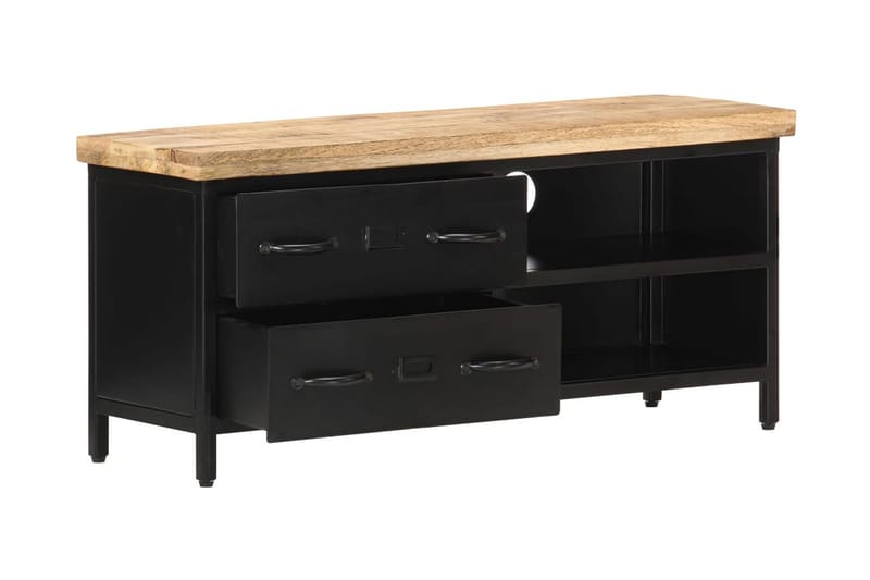 TV-taso 90x30x41 cm karkea mangopuu - Musta - Huonekalut - TV- & Mediakalusteet - Tv taso & Mediataso