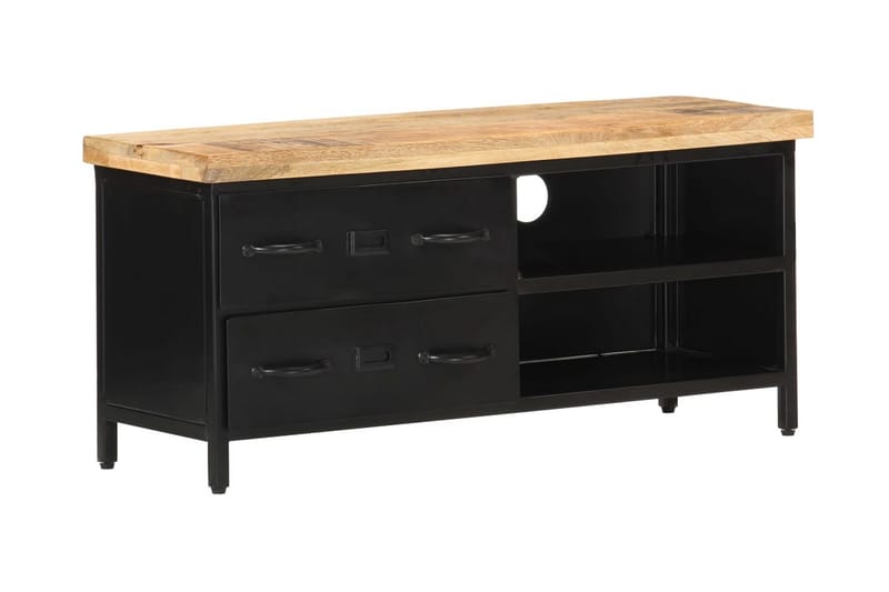 TV-taso 90x30x41 cm karkea mangopuu - Musta - Huonekalut - TV- & Mediakalusteet - Tv taso & Mediataso
