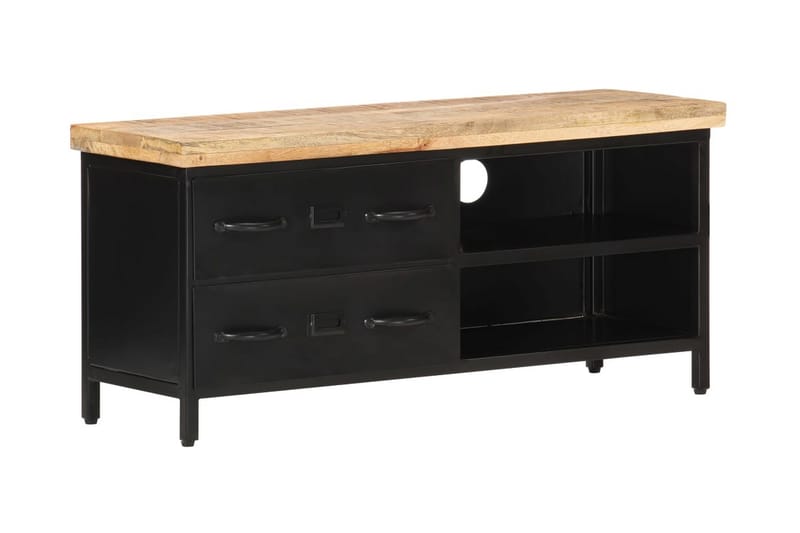 TV-taso 90x30x41 cm karkea mangopuu - Musta - Huonekalut - TV- & Mediakalusteet - Tv taso & Mediataso