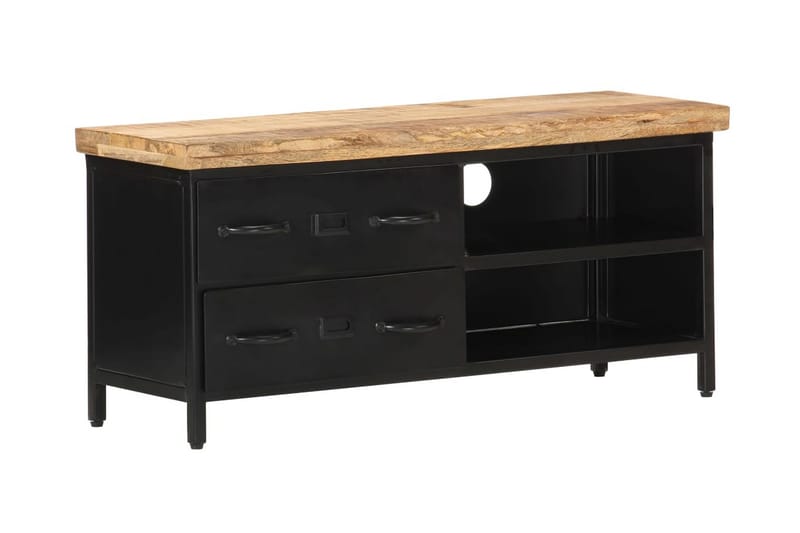 TV-taso 90x30x41 cm karkea mangopuu - Musta - Huonekalut - TV- & Mediakalusteet - Tv taso & Mediataso