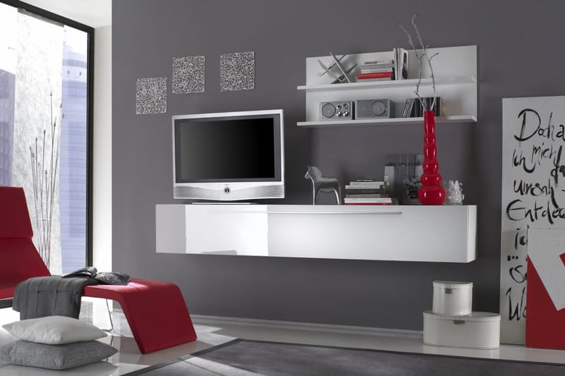 TV-taso Acme 210 cm - Valkoinen - Huonekalut - TV- & Mediakalusteet - Tv taso & Mediataso