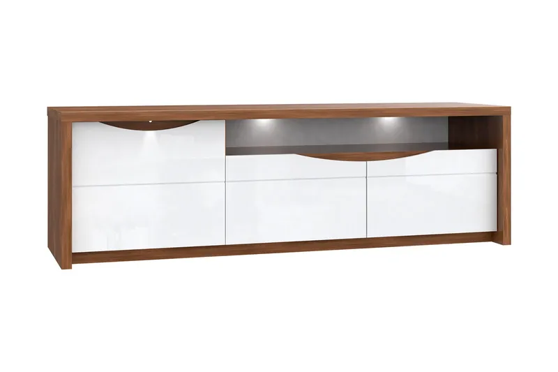 TV-taso Ajanel 189 cm, Ruskea/Valkoinen