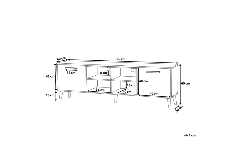 TV-taso Alloa 40x180 cm - Huonekalut - TV- & Mediakalusteet - Tv taso & Mediataso