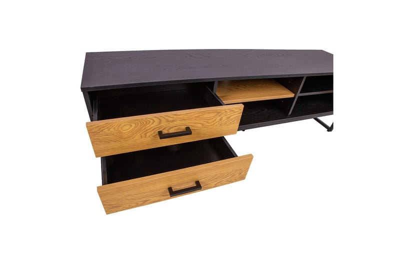 TV-taso Amsterdam 160 cm Tammi/Musta - Huonekalut - TV- & Mediakalusteet - Tv taso & Mediataso