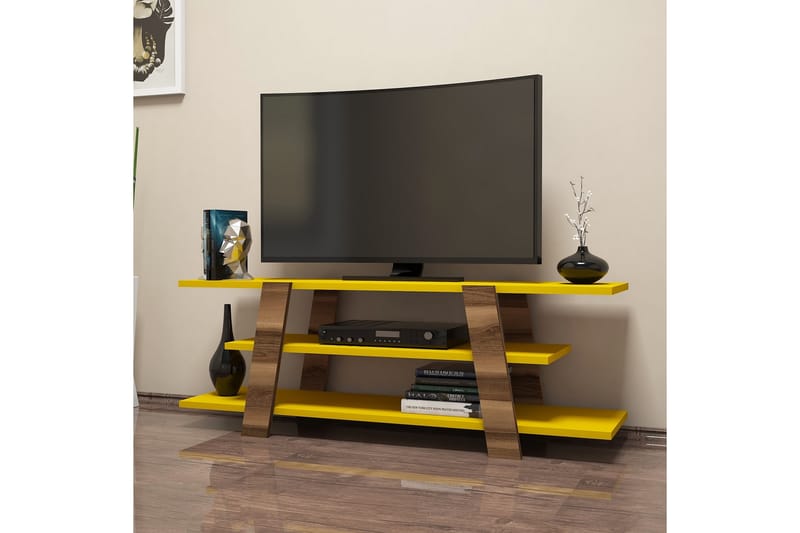 TV-taso Amtorp 120 cm - Ruskea/Keltainen - Huonekalut - TV- & Mediakalusteet - Tv taso & Mediataso