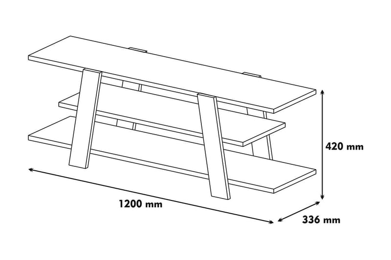 TV-taso Amtorp 120 cm - Ruskea/Keltainen - Huonekalut - TV- & Mediakalusteet - Tv taso & Mediataso