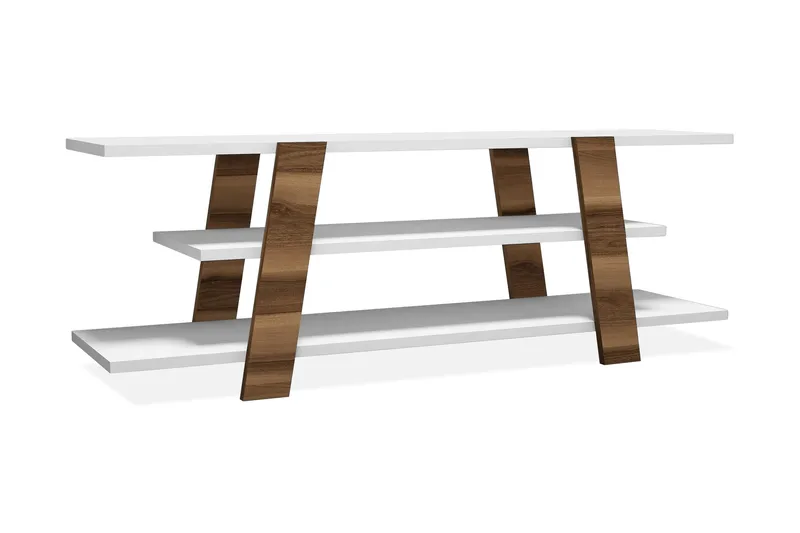 TV-taso Amtorp 120 cm, Ruskea/Valkoinen