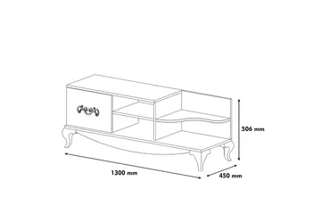 TV-taso Amtorp 130 cm - Valkoinen - Huonekalut - TV- & Mediakalusteet - Tv taso & Mediataso