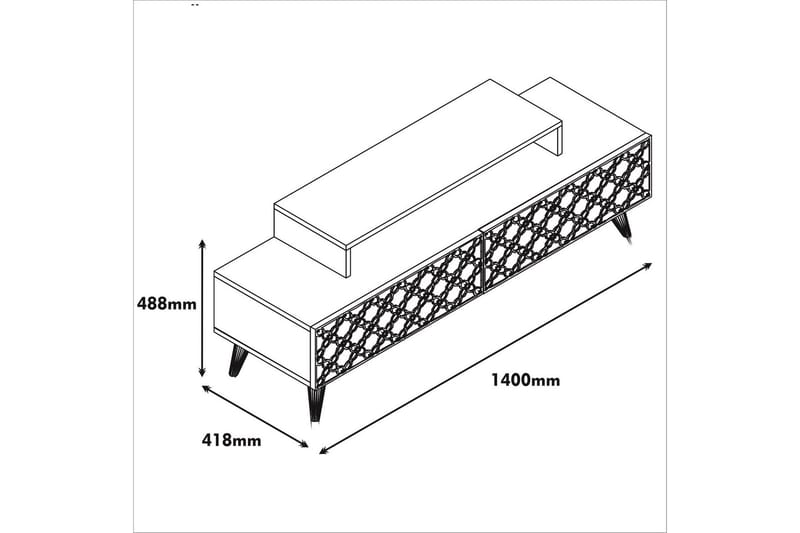 TV-taso Amtorp 140 cm - Ruskea/Keltainen - Huonekalut - TV- & Mediakalusteet - Tv taso & Mediataso
