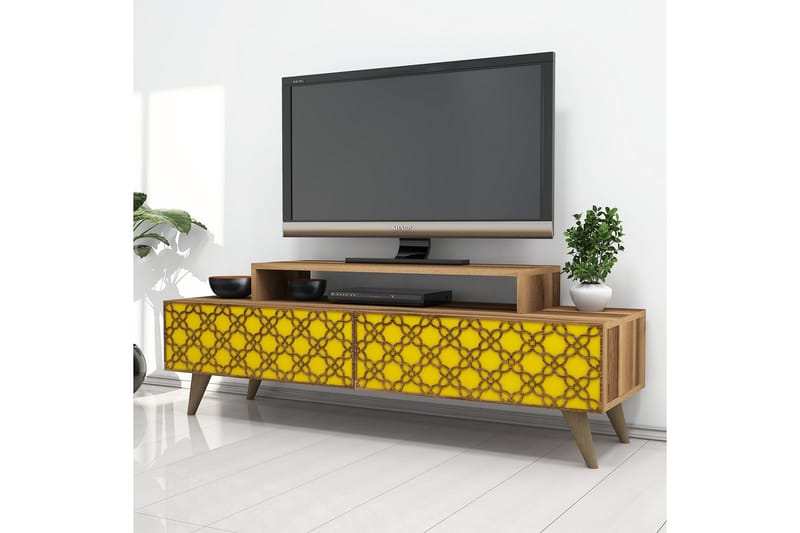 TV-taso Amtorp 140 cm - Ruskea/Keltainen - Huonekalut - TV- & Mediakalusteet - Tv taso & Mediataso