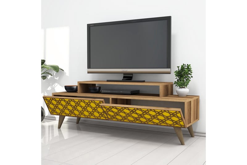 TV-taso Amtorp 140 cm - Ruskea/Keltainen - Huonekalut - TV- & Mediakalusteet - Tv taso & Mediataso