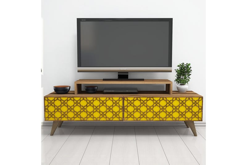 TV-taso Amtorp 140 cm - Ruskea/Keltainen - Huonekalut - TV- & Mediakalusteet - Tv taso & Mediataso
