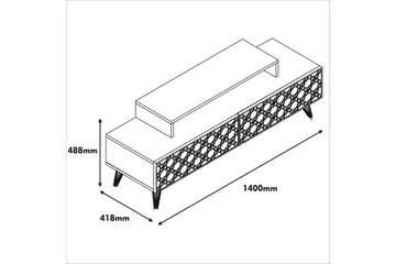 TV-taso Amtorp 140 cm - Ruskea/Valkoinen - Huonekalut - TV- & Mediakalusteet - Tv taso & Mediataso