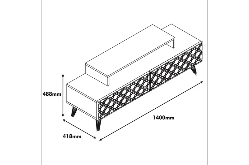 TV-taso Amtorp 140 cm - Ruskea/Valkoinen - Huonekalut - TV- & Mediakalusteet - Tv taso & Mediataso