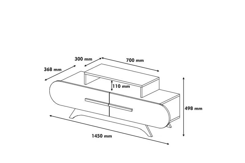 TV-taso Amtorp 145 cm - Ruskea - Huonekalut - TV- & Mediakalusteet - Tv taso & Mediataso