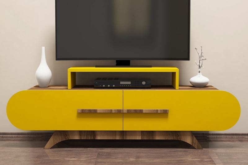 TV-taso Amtorp 145 cm - Ruskea/Keltainen - Huonekalut - TV- & Mediakalusteet - Tv taso & Mediataso