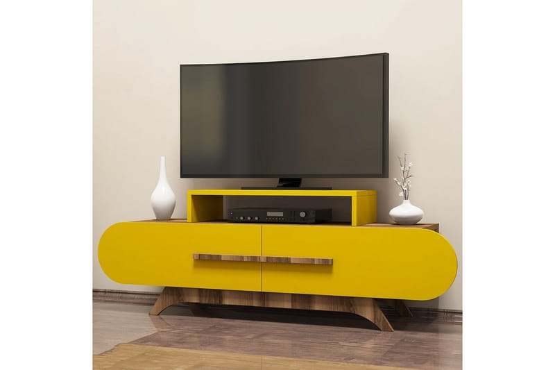 TV-taso Amtorp 145 cm - Ruskea/Keltainen - Huonekalut - TV- & Mediakalusteet - Tv taso & Mediataso