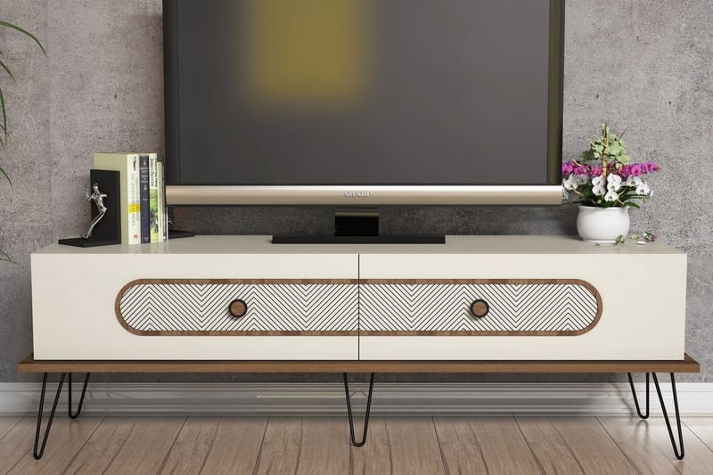 TV-taso Amtorp 145 cm - Ruskea/Valkoinen - Huonekalut - TV- & Mediakalusteet - Tv taso & Mediataso