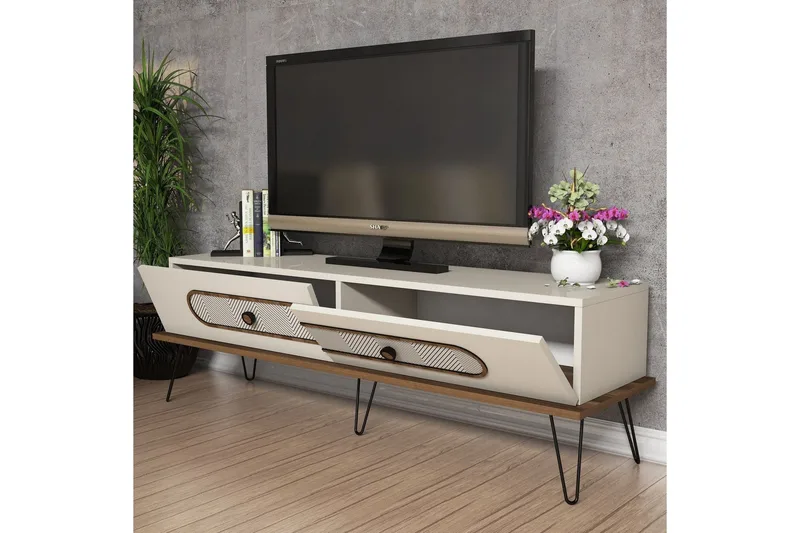 TV-taso Amtorp 145 cm - Ruskea/Valkoinen - Huonekalut - TV- & Mediakalusteet - Tv taso & Mediataso