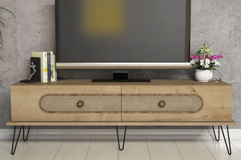 TV-taso Amtorp 145 cm, Vaaleanruskea