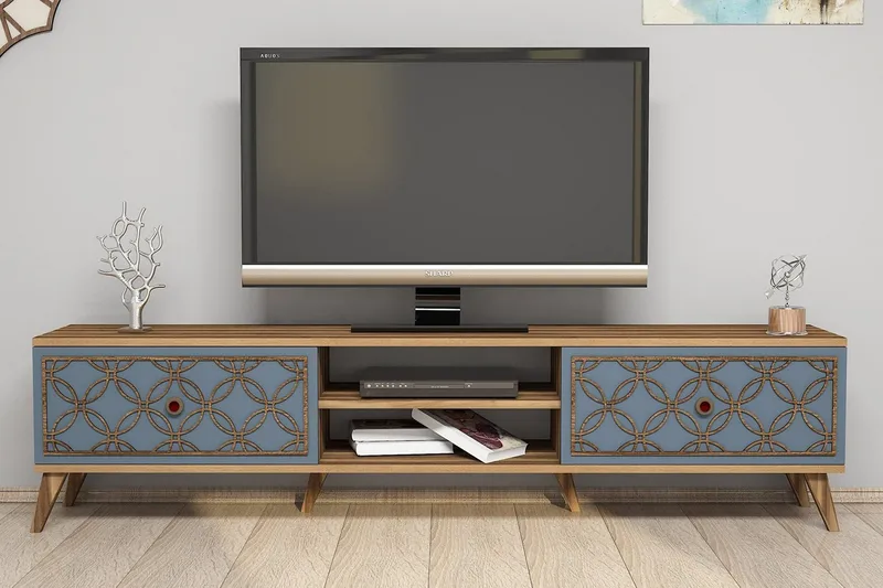 TV-taso Amtorp 180 cm - Ruskea/Harmaa - Huonekalut - TV- & Mediakalusteet - Tv taso & Mediataso