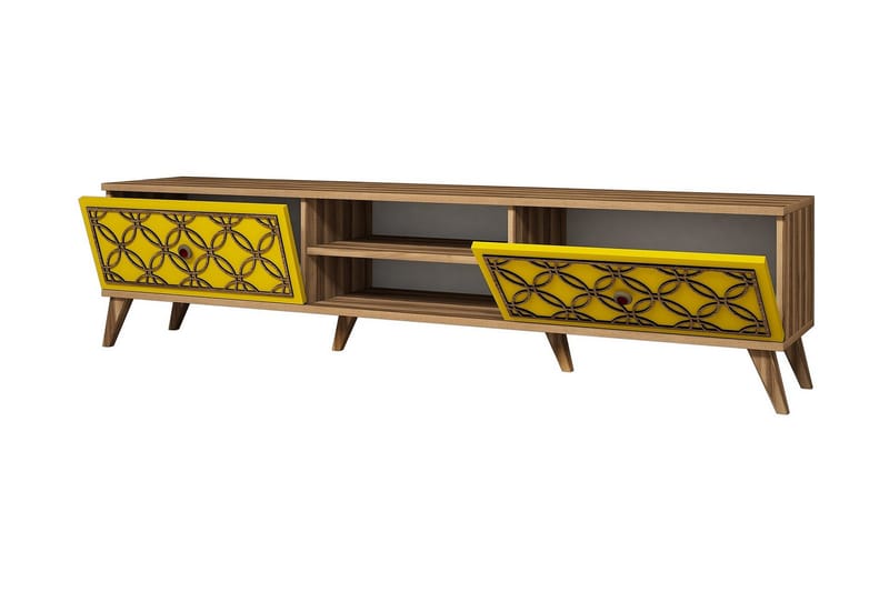 TV-taso Amtorp 180 cm - Ruskea/Keltainen - Huonekalut - TV- & Mediakalusteet - Tv taso & Mediataso