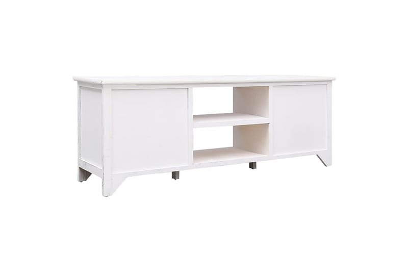 TV-taso antiikinvalkoinen 108x30x40 cm täysi keisaripuu - Valkoinen - Huonekalut - TV- & Mediakalusteet - Tv taso & Mediataso