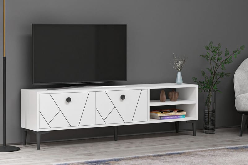 TV-taso Asshai 150 cm - Valkoinen - Huonekalut - TV- & Mediakalusteet - Tv taso & Mediataso