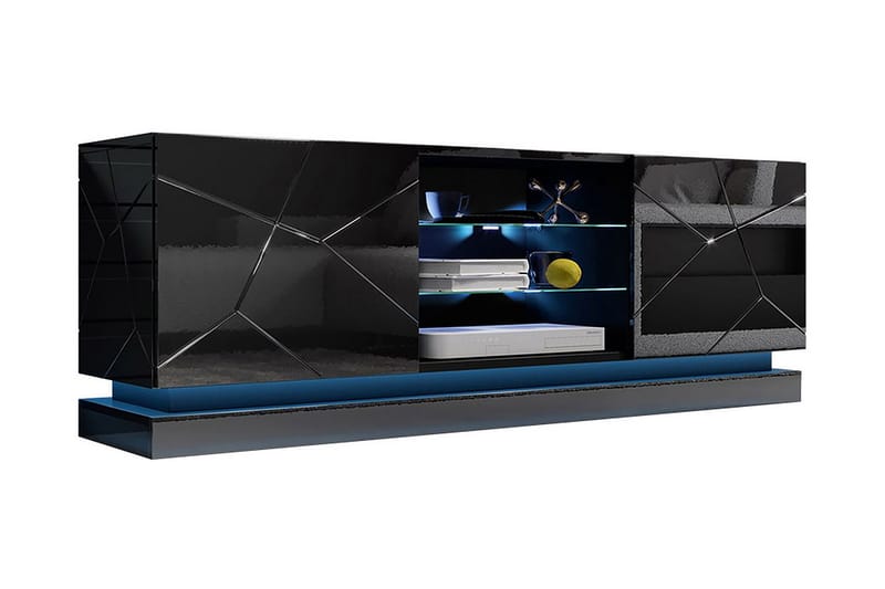 Tv-taso Barjols 160 cm - Musta - Huonekalut - TV- & Mediakalusteet - Tv taso & Mediataso
