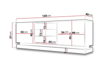 TV-taso Barjols 160 cm - Musta - Huonekalut - TV- & Mediakalusteet - Tv taso & Mediataso