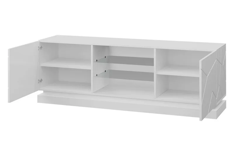 TV-taso Barjols 40x160 cm LED-valaistus - Valkoinen/Korkeakiilto - Huonekalut - TV- & Mediakalusteet - Tv taso & Mediataso