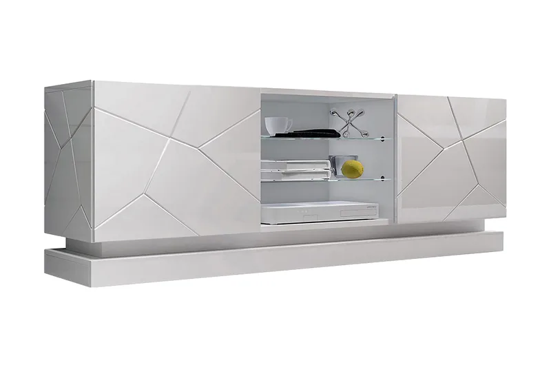 TV-taso Barjols 40x160 cm, Valkoinen/Korkeakiilto