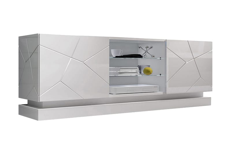 TV-taso Barjols 40x160 cm, Valkoinen/Korkeakiilto