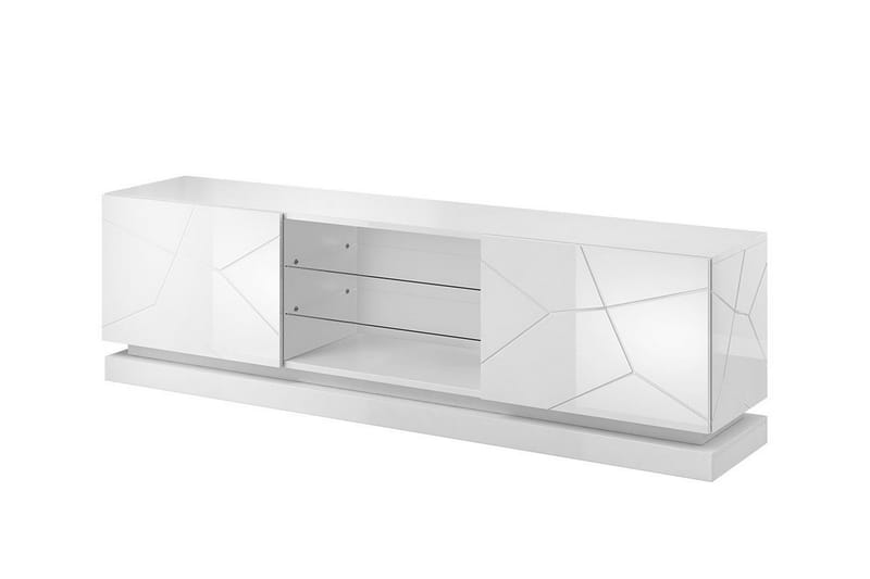 TV-taso Barjols 40x200 cm, Valkoinen/Korkeakiilto