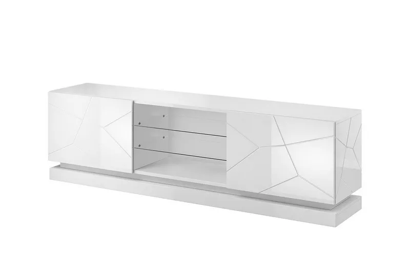 TV-taso Barjols 40x200 cm, Valkoinen/Korkeakiilto