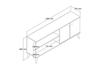 TV-taso Barler 138 cm - Luonnonväri - Huonekalut - TV- & Mediakalusteet - Tv taso & Mediataso