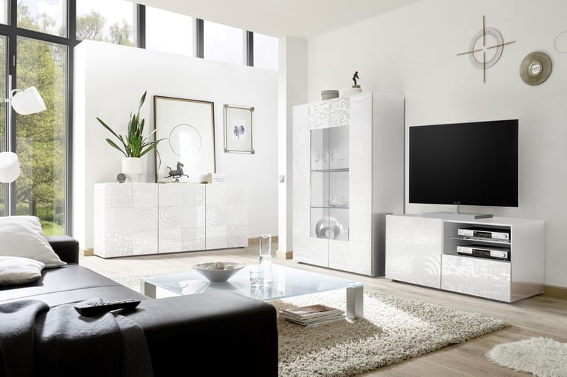 TV-taso Bayoner 122 cm - Valkoinen - Huonekalut - TV- & Mediakalusteet - Tv taso & Mediataso