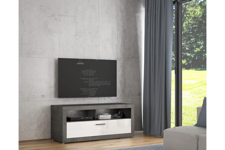 TV-taso Belchin 138 cm - Harmaa/Valkoinen - Tv taso & Mediataso