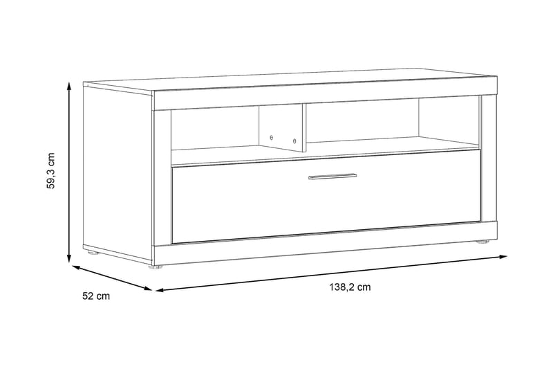 TV-taso Belchin 138 cm - Harmaa/Valkoinen - Huonekalut - TV- & Mediakalusteet - Tv taso & Mediataso