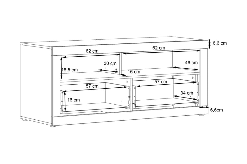 TV-taso Belchin 138 cm - Harmaa/Valkoinen - Huonekalut - TV- & Mediakalusteet - Tv taso & Mediataso