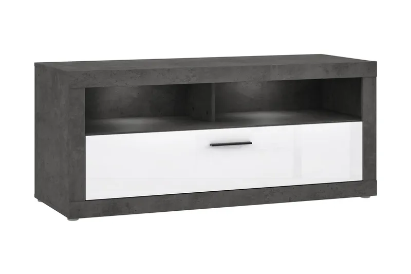 TV-taso Belchin 138 cm, Harmaa/Valkoinen