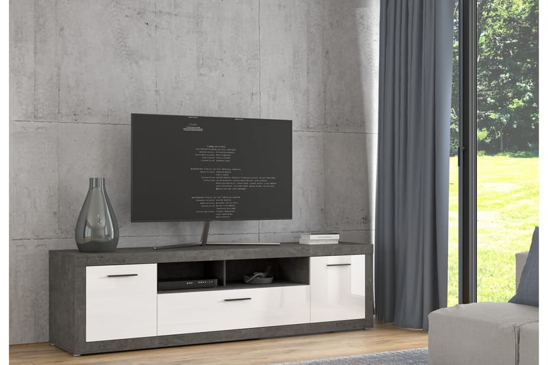 TV-taso Belchin 213 cm - Harmaa/Valkoinen - Huonekalut - TV- & Mediakalusteet - Tv taso & Mediataso