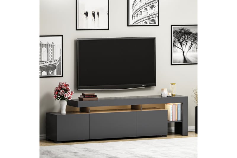 TV-taso Beliza 192 cm - Antrasiitti - Huonekalut - TV- & Mediakalusteet - Tv taso & Mediataso