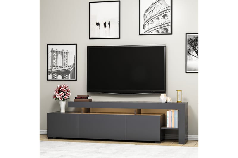 TV-taso Beliza 192 cm - Antrasiitti - Huonekalut - TV- & Mediakalusteet - Tv taso & Mediataso
