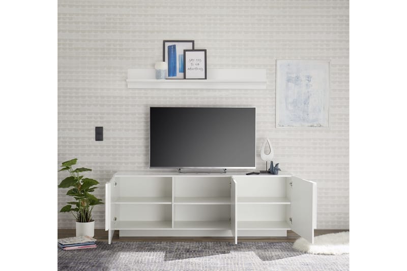 TV-Taso Bertio 182 cm - Valkoinen - Huonekalut - TV- & Mediakalusteet - Tv taso & Mediataso