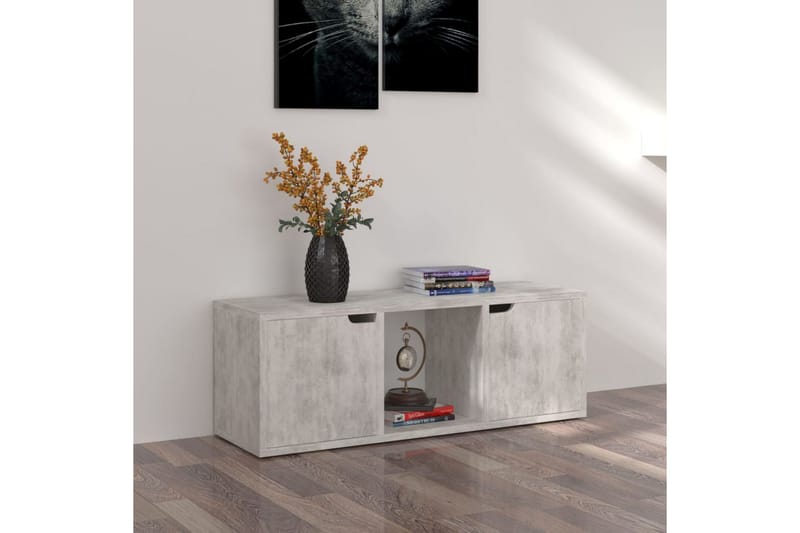 TV-taso betoni 88,5x27,5x30,5 cm lastulevy - Harmaa - Huonekalut - TV- & Mediakalusteet - Tv taso & Mediataso