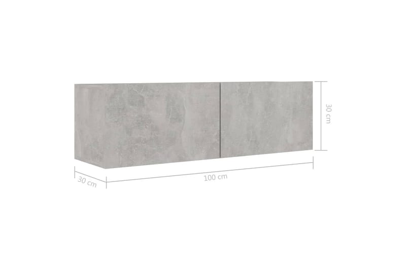TV-taso betoninharmaa 100x30x30 cm lastulevy - Huonekalut - TV- & Mediakalusteet - Tv taso & Mediataso