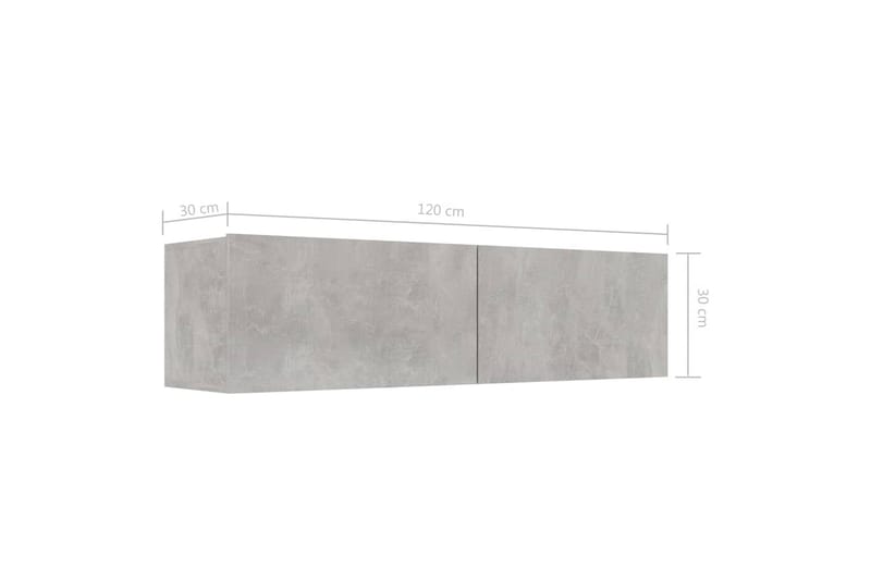 TV-taso betoninharmaa 120x30x30 cm lastulevy - Huonekalut - TV- & Mediakalusteet - Tv taso & Mediataso
